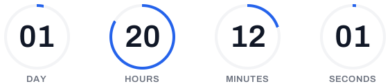 HubSpot countdown timer with circular rings counting down to a webinar start time